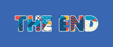 Renkli soyut tipografi yazılı kelime End kavramı. Vektör Eps 10 kullanılabilir.