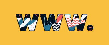 Renkli soyut tipografi yazılı kelime Www nokta kavramı. Vektör Eps 10 kullanılabilir.