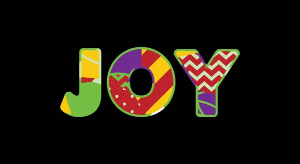 Palabra Joy Concepto Escrito Tipografía Abstracta Colores Vector Eps Disponible — Archivo Imágenes Vectoriales