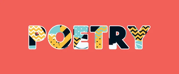Het Woord Poëzie Concept Geschreven Kleurrijke Abstracte Typografie Vector Eps — Stockvector
