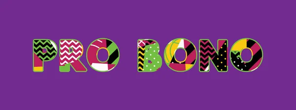 Les Mots Pro Bono Concept Écrit Typographie Abstraite Colorée Vecteur — Image vectorielle