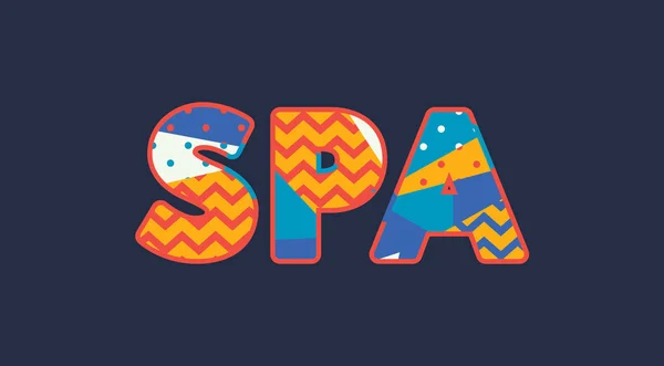 Het Woord Spa Concept Geschreven Kleurrijke Abstracte Typografie Vector Eps — Stockvector