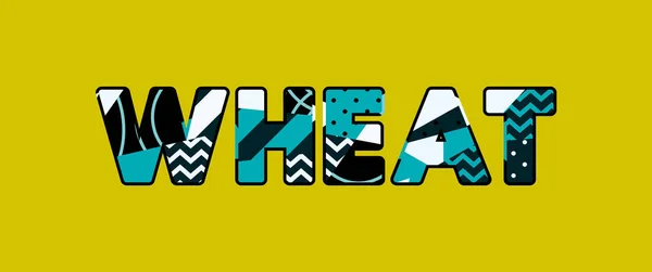 Palabra Concepto Wheat Escrito Tipografía Abstracta Colorida Vector Eps Disponible — Vector de stock