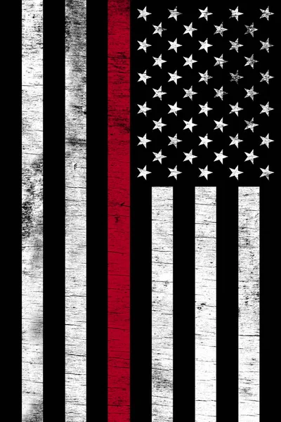 Bandera Apoyo Bombero Mostrada Verticalmente Con Textura Grunge —  Fotos de Stock