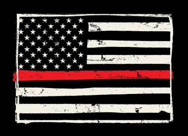 Bir Amerikan bayrağı sembolik itfaiyeciler için destek. Vektör Eps 10 kullanılabilir.