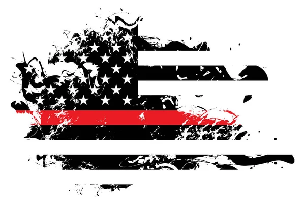 Ένα Αφηρημένο Grunge Στυλ Αμερικανική Σημαία Πυροσβέστης Και Πυροσβέστες Υποστήριξη — Διανυσματικό Αρχείο