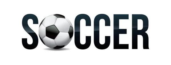 Λέξη Soccer Και Μπάλα Λέξη Τέχνη Έννοια Εικονογράφηση Διανυσματικών Eps — Διανυσματικό Αρχείο