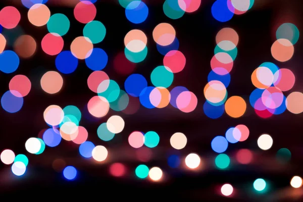 Luzes Natal Coloridas Desfocado Fundo Bokeh — Fotografia de Stock