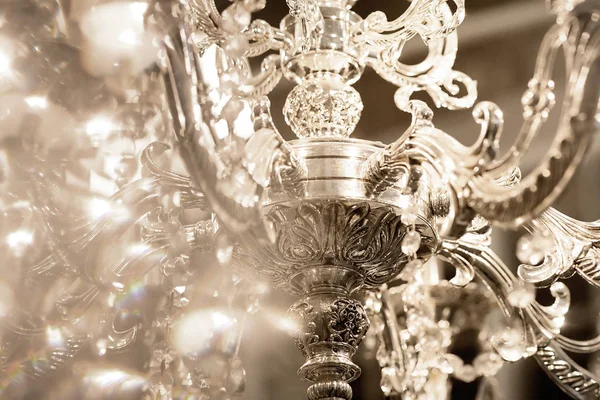 Close view of details of luxury vintage chandelier