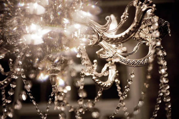 Close view of details of luxury vintage chandelier