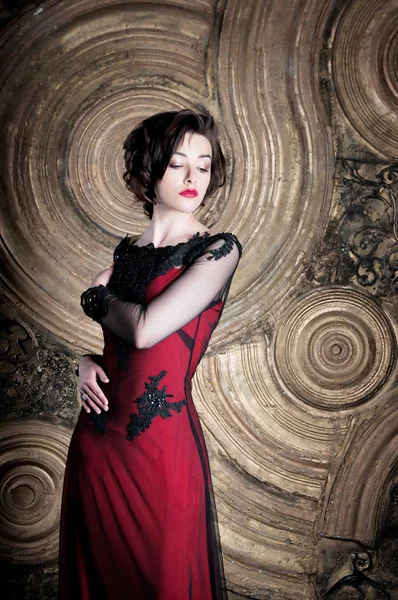 Woman Red Fashion Dress — Stock Photo, Image