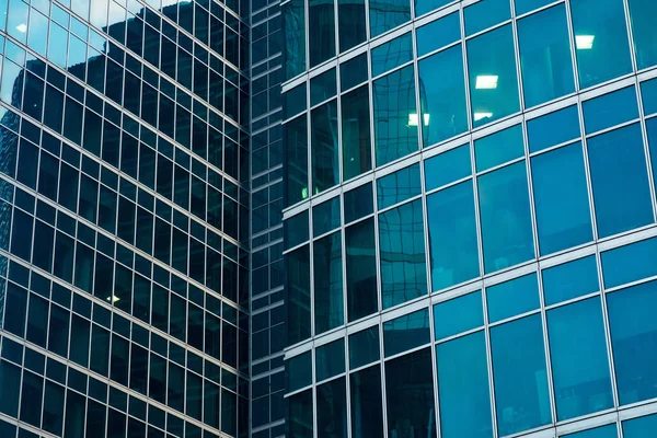 Skyscrapers reflection buildings. Abstract technology background