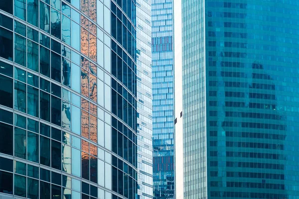 Skyscrapers reflection buildings. Abstract technology background