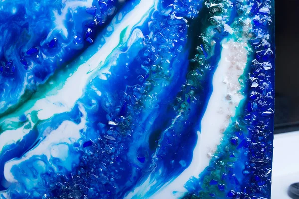 Okyanus Reçine Sanat Resimleri Sanatsal Mavi Sanat Eserleri — Stok fotoğraf