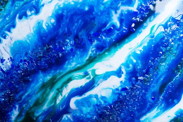 Ocean Resin Art Paint Artistic Blue Artwork Background — Stock Photo, Image