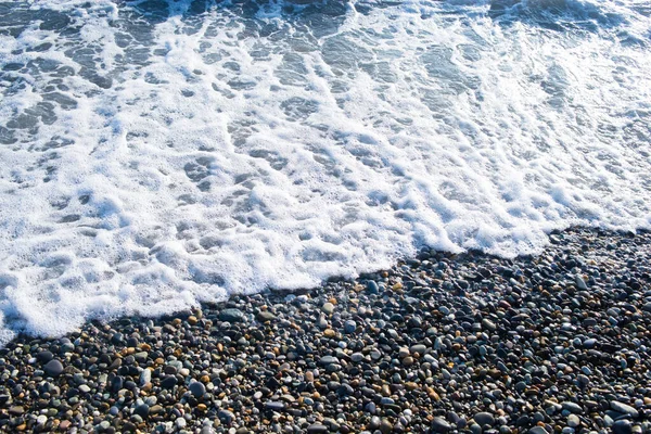 Costa Mar Com Pedras Pebble Closeup — Fotografia de Stock