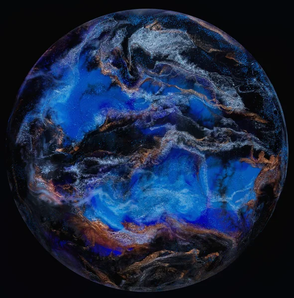 Abstracte Kunstblauwe Ruimte Harskunst Planeet — Stockfoto