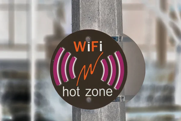Symbol Štítek Horká Zóna Wifi — Stock fotografie
