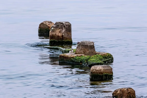 Parts Old Pier Lake Michigan Stock Image