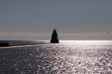 Michigan gölündeki deniz feneri.