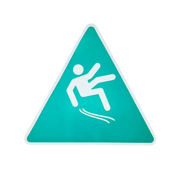Wet Floor Warning Sign Isolated White Clipping Path — Stock Photo, Image