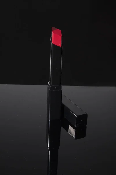 Lipstick Black Mirror — Stock Photo, Image
