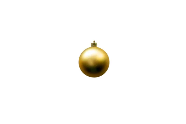 Bola Natal Fosco Dourado Isolado — Fotografia de Stock