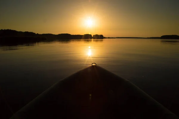 Fishing Lake Sunset — Stock Photo, Image