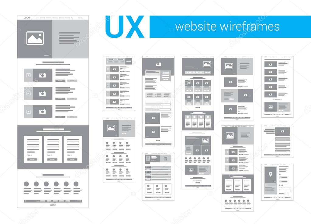 Wireframe screen for website