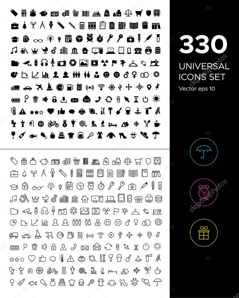 Set of universal icons