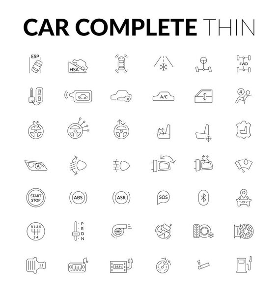 Тонкие иконки автомобиля
