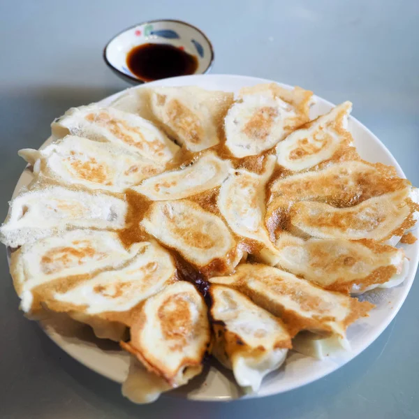 Pan Smażone Dumpling Naczyniu — Zdjęcie stockowe