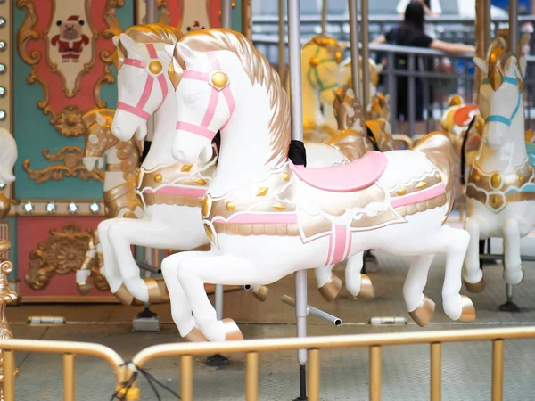 Colorful Carousel Horse Theme Park — Stock Photo, Image