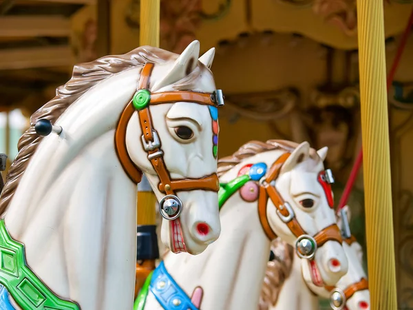 colorful carousel horse in theme park