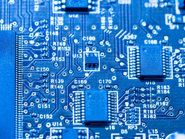 Computer Micro Printplaat Met Geïntegreerde Chipset — Stockfoto