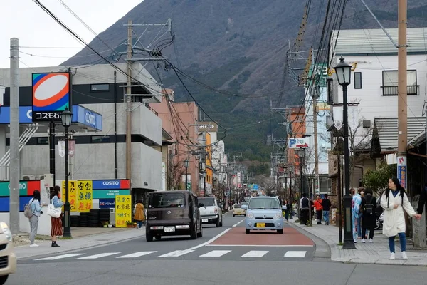 Yufuin Straten Gevel Oita Japan Het Een Toeristische Stad Een — Stockfoto