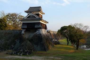 Kumamoto Kalesi cephesi Kumamoto, Japonya.