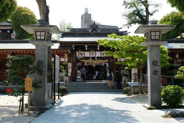 Fachada Kushida Jinja Santuario Kushida Fukuoka Japón —  Fotos de Stock