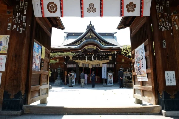 Fachada Kushida Jinja Santuario Kushida Fukuoka Japón — Foto de Stock