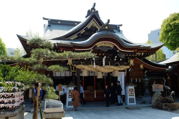 Kushida Jinja Kushida Szentély Homlokzat Fukuokában Japánban — Stock Fotó