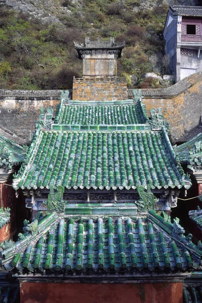 Arquitetura Tradicional Telhados Montanhas Wudang Província Hubei China Ásia — Fotografia de Stock