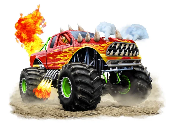 Illustration of a Dragon Monster Truck