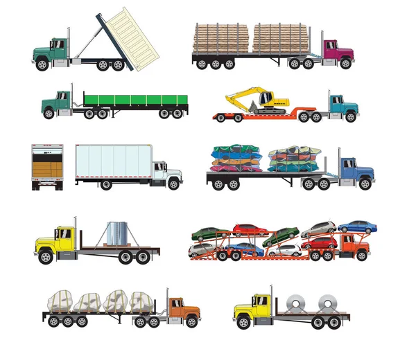 Illustration Vectorielle Des Camions Transport — Photo