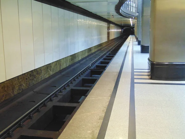 Trilhos Plataforma Metrô — Fotografia de Stock