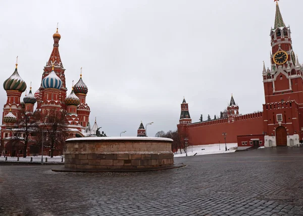 Moscow Kremlin Spasskaya Tower Close December 2018 — Stock Photo, Image