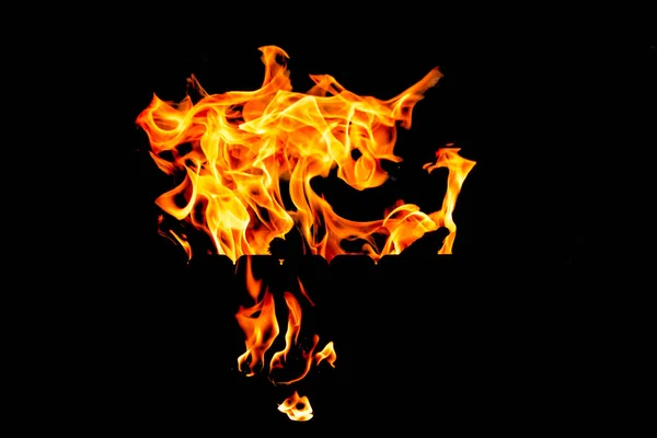 The Fire flames on a black background. — Stock Photo, Image