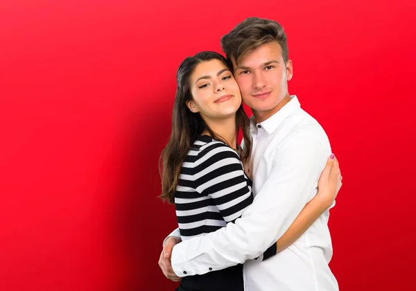 Young Teenager Couple Hugging — Stock Photo, Image