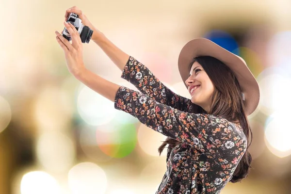 Donna Che Selfie — Foto Stock