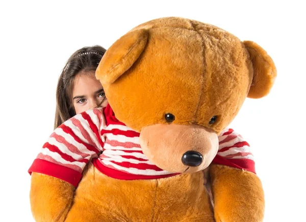 Kid Playing Stuffed Animal — Stock Photo, Image