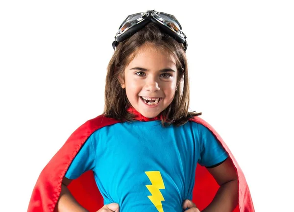 Cute Little Girl Dressed Superhero — Stock Photo, Image